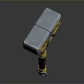 Silver Metal Head Hammer With Red Yellow Wrapped Handle And Geometric Patterns