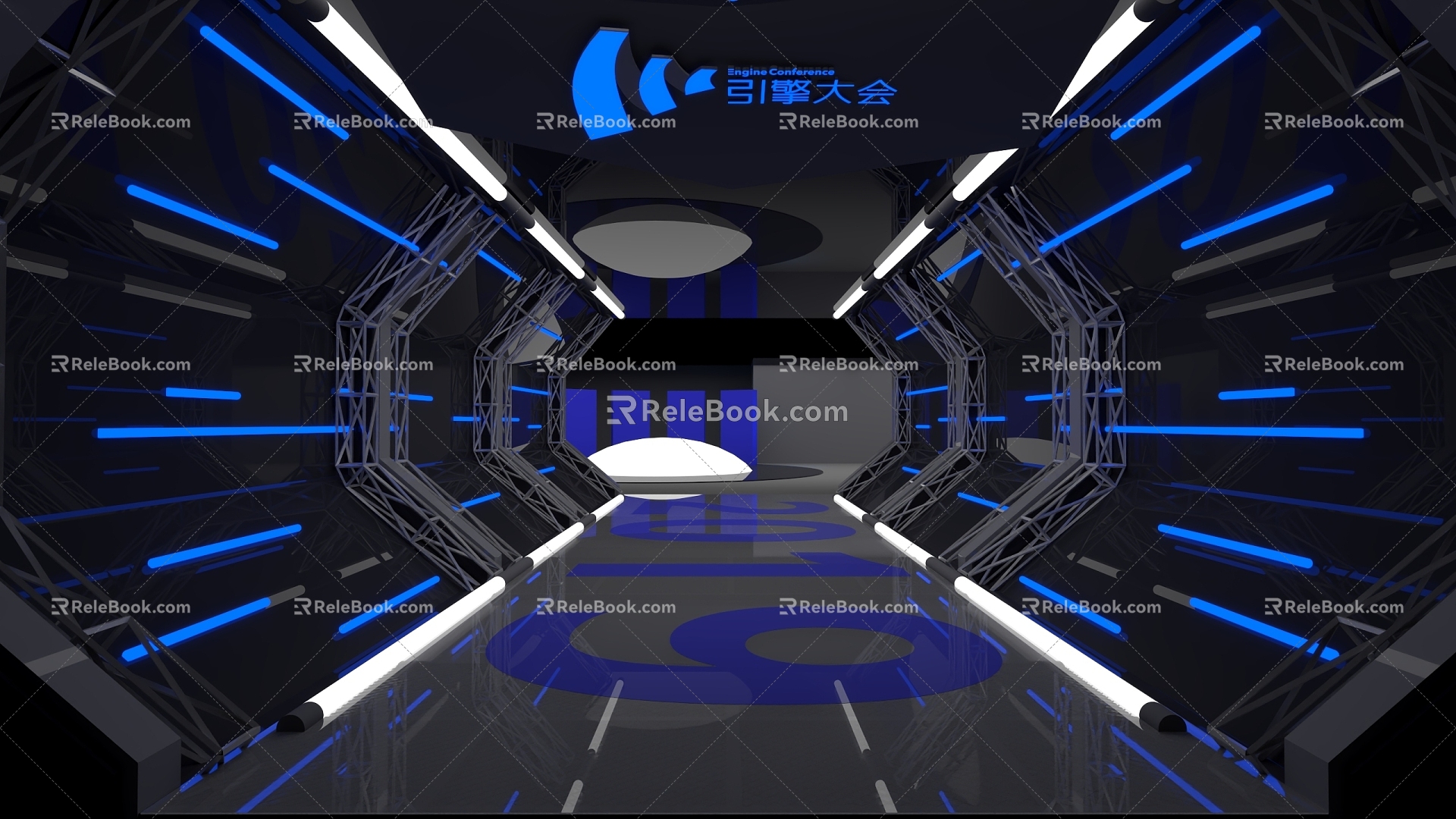 Science and technology tunnel industrial exhibition area volcano byte understand car emperor 3d model