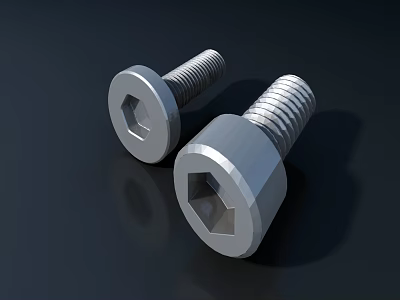 High Quality Metal Hexagon Socket Flat Head Screws For Hardware Tools 3d model