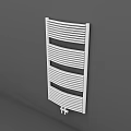White Vertical Wall Mounted Radiator With Striped Design For Home Heating 3d model