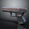 Engraved Carbon Fiber Pistol With Metallic Surface And GS Logo Design
