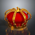 Luxury Household Decorative Crown With Red Velvet Golden Ornaments And Gemstone Accents