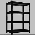 Sturdy Black Metal Four Tier Storage Shelf for Garage Warehouse Home Organization