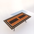 Vintage Outdoor Table With Wooden Tabletop And Carved Metal Legs