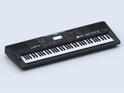 Modern Black Electronic Keyboard Musical Instrument With Control Panel And Keys 3d model