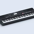 Modern Black Electronic Keyboard Musical Instrument With Control Panel And Keys 3d model