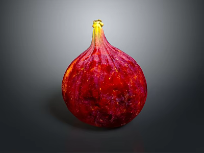 Fresh Red Fig Fruit With Smooth Skin On Dark Background 3d model