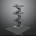 Modern style spiral staircase metal handrail multi-layer platform industrial design building components