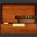 Wooden Food Storage Box With Round Tray And Snacks Inside