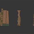 Ancient Architectural Ruins With Stone Brick Structures Various Shapes And Moss Weathered Traces