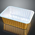 Golden Aluminum Foil Food Container With Transparent Lid For Storage Use 3d model