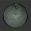 Green Bronze Commercial Serving Dish With Wavy Patterns Petal Edge And Central Indentation