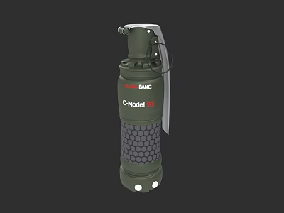 Green BNG C-400hd Grenade With Grid Pattern And White Dots Base 3d model
