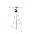 Professional Tripod Mounted Antenna Device With Guy Wires And Stable Base 3d model