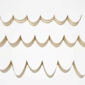 Elegant Modern Beige Wave Fabric Ceiling Drapery for Interior Decoration 3d model