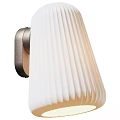 Elegant Modern Wall Lamp with Pleated White Shade and Brass Base 3d model