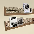 Wall Mounted Wooden Bookshelves With Textured Design And Grid Back Panel Holding Books