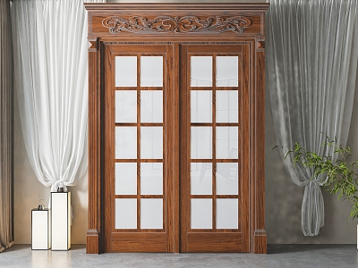 American double door 3d model