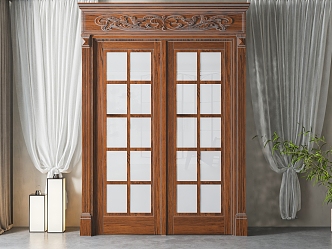 American double door 3d model