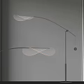 Modern Arched Floor Lamp With Double White Fabric Shades For Indoor Lighting