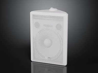 White Modern Speaker With Mesh Grill For Clear Home Audio Experience 3d model