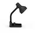 Black Adjustable Desk Lamp With Clip Base And Spring Structure White Shade