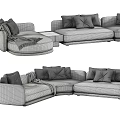Modern Grey Sectional Sofa Interior Design With Cozy Cushions And Throw Blanket