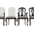 Ornate Vintage Dining Chairs With Elegant Carved Frames And Upholstered Seats