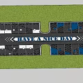 Creative Parking Lot With Greenery Geometric Patterns And Have A Nice Day Sign