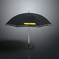 Black Umbrella Featuring Yellow STREET WEAR Text And Silver Handle On Gray Gradient Background