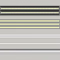 Various Styles Of LED Light Tubes Arranged Neatly On White Background