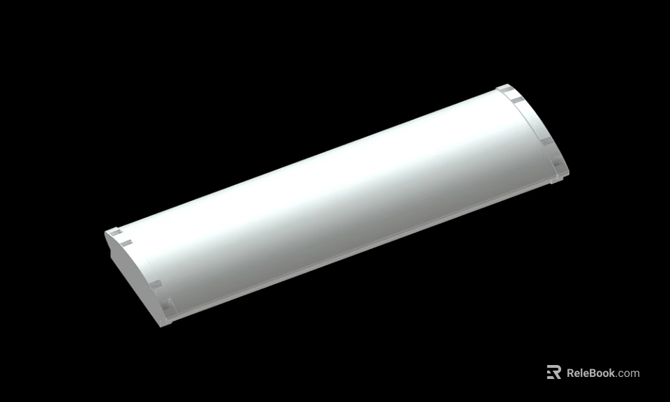 White Cylindrical Structural Tube With Mounting Holes On Black Background 3d model 