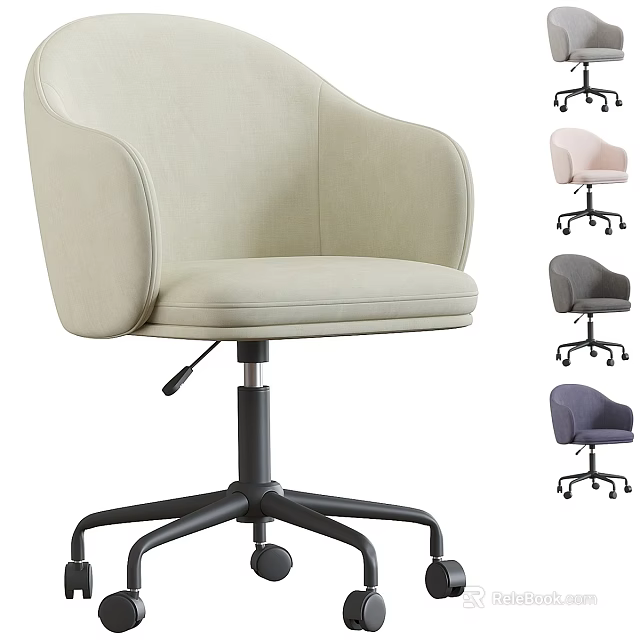 Public Upholstered Chair With Various Colors Adjustable Design And Rolling Wheels 3d model