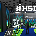 NHSD Modern Exhibition Booth With Vibrant Screens Lighting And Branded Design