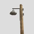 Agricultural Equipment Wooden Pole With Metal Lamp For Outdoor Farm Use