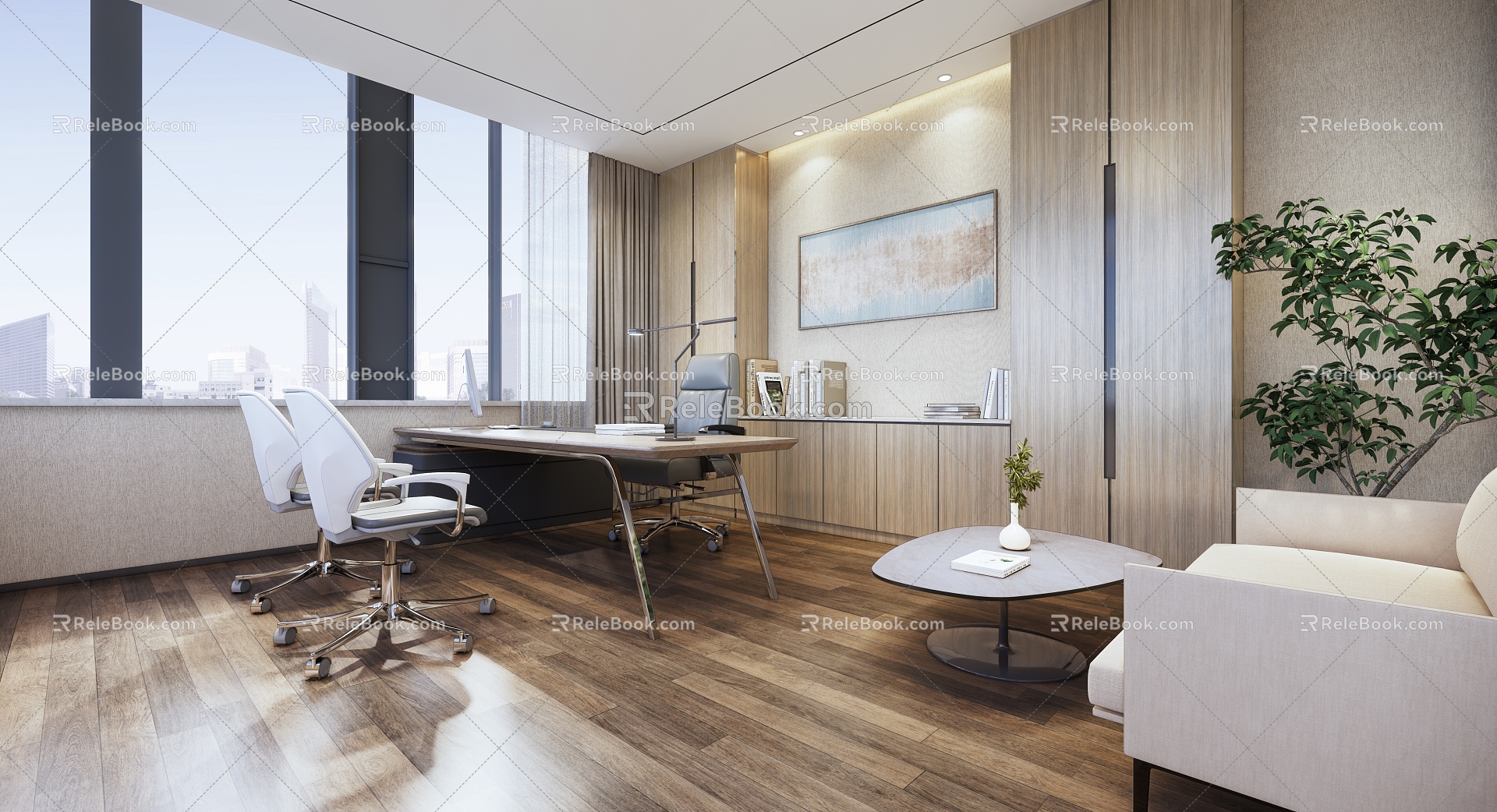 modern office leadership office 3d model