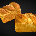 Freshly Baked Golden Loaf Bread With Almond Slices And Cinnamon Topping