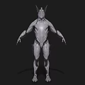 Sci Fi 3D Game Movie Character With Muscular Structure Horned Head And Sharp Design