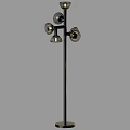 Modern Floor Lamps With Multiple Mesh Lampshades In Black And White Design
