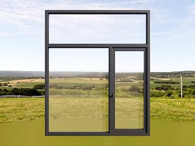 Modern Casement Window With Black Frame And Transparent Glass For Natural View 3d model