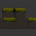 Natural Brown Blocks With Green Moss Stacked Together As Scene Components 3d model