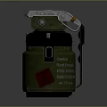 Military Combat Hand Grenade M7A1 Green With Black Grip And Danger Blast Label