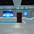 Modern Control Room With Multiple Displays Control Panels Workstations And Seats 3d model