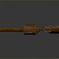 Old Rusted Revolver Weapon With Copper Metal Body And Vintage Design