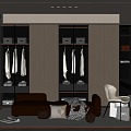 Italian Cloakroom Wardrobe Dresser Sofa 3d model