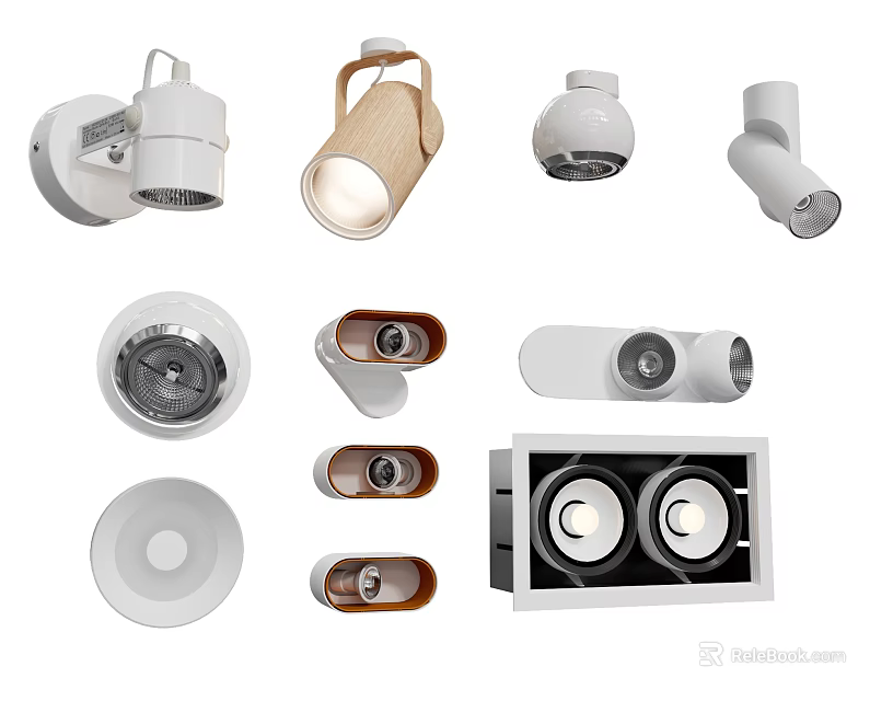 Various Modern Downlights And Spotlights With Different Design Styles 3d model