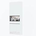 Modern White Shoe Cabinet With Marble Panel And Double Door Design For Home Storage