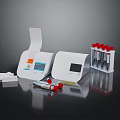 Medical Testing Equipment With Analyzer Machine Test Tubes And Reagents 3d model