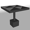 Modern Square Top Side Table With Geometric Pattern Surface Black Gray Square Base Design 3d model