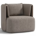 Modern Light Brown Fabric Accent Chair With Rounded Arms And Comfortable Design